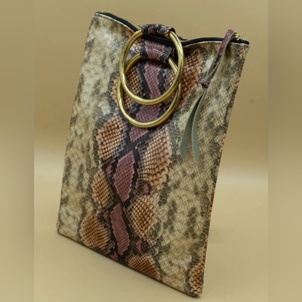 Oliveve Handbag Rose Snake Laine Ring Bag